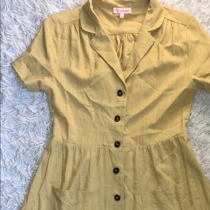 Yellow button down dress
